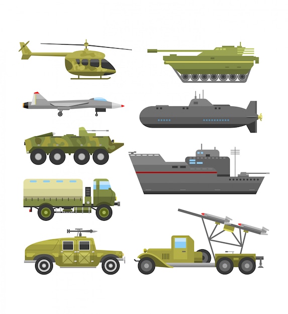 Military technic transport armor flat illustration.