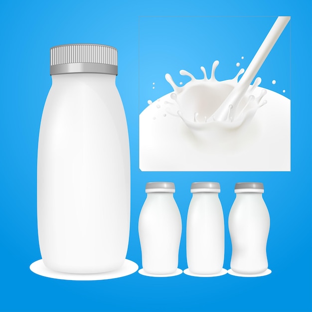 Milk advertising banner template modern dynamic liquid glass sketch