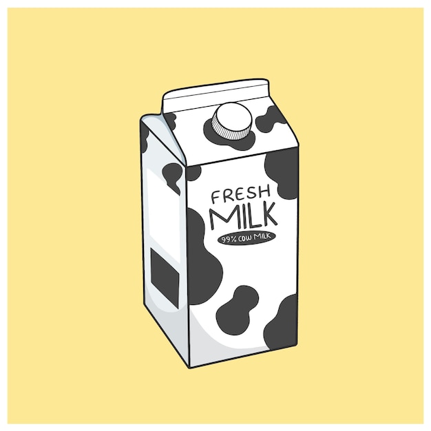 Vector milk box sticker vector illustration