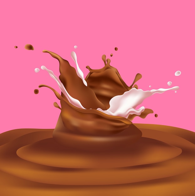 milk and chocolate splashes