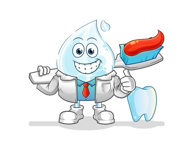 Milk drop dentist illustration. character vector