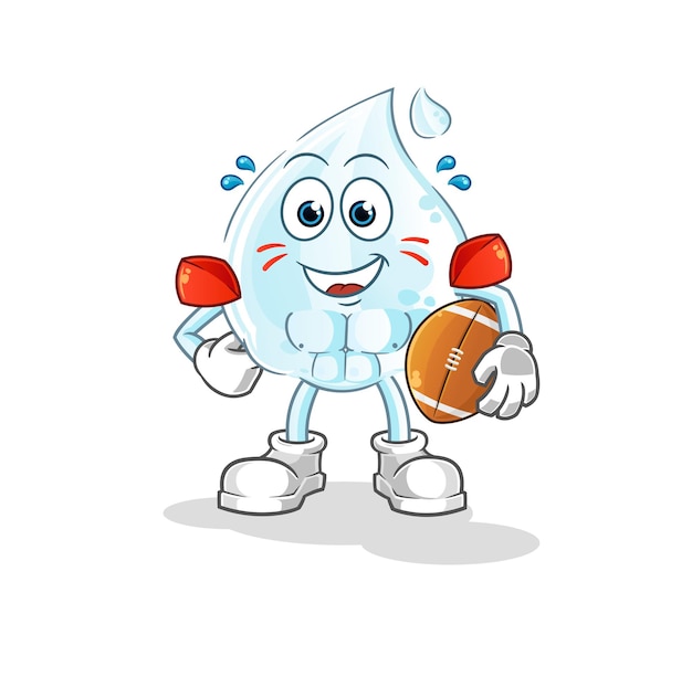 Milk drop playing rugby character. cartoon mascot vector