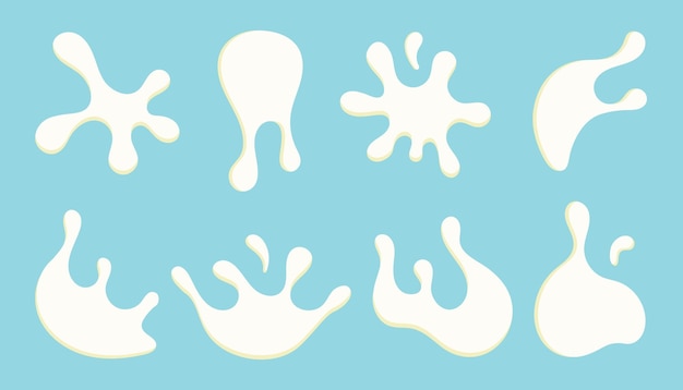 Milk drops in different shapes for the design