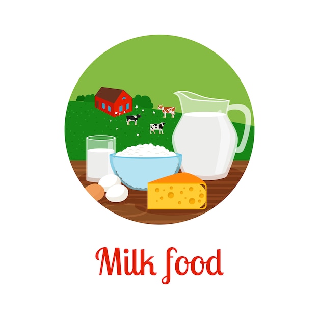 Milk food circle icon