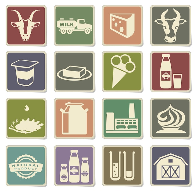 Milk icons on cardboard labels