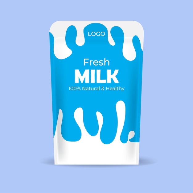 Vector milk package design template