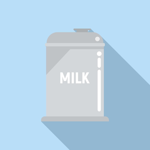 Milk pot icon flat vector Cheese production Dairy process