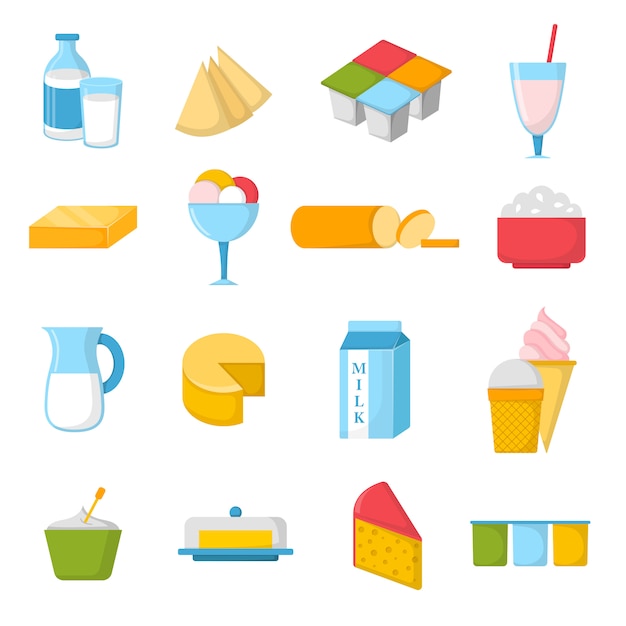 Milk products  illustration.