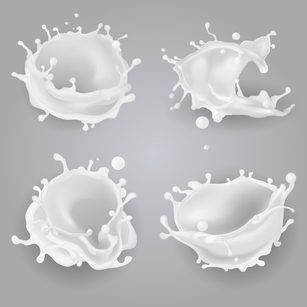 Milk splashes set