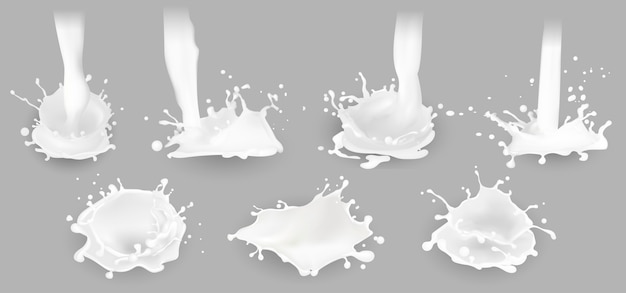 Vector milk splashes