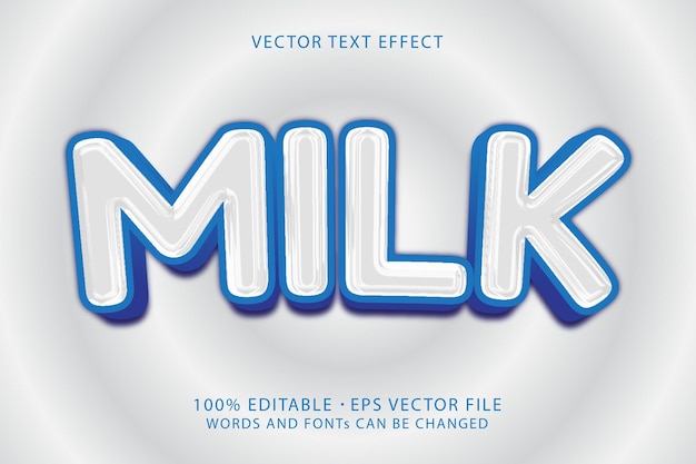 Milk text editable font effect