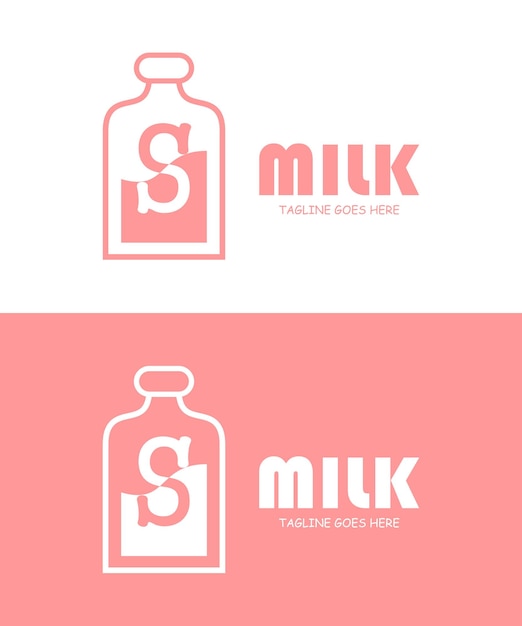 Milk with Letter S Logo Design