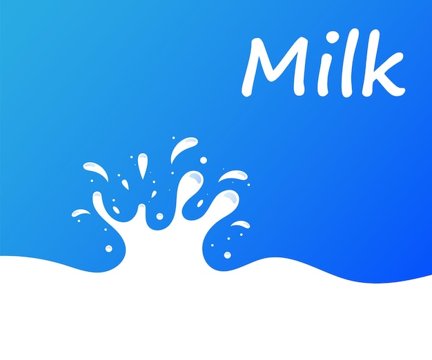 Milk with splash blue background