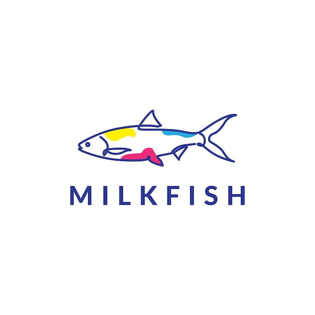 Milkfish abstract food logo design