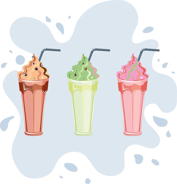 Milkshakes of different colors