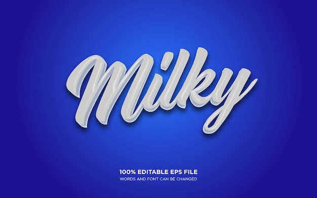 milky 3d editable text style effect