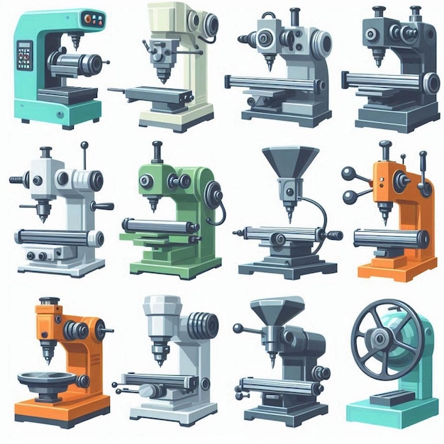 Vector milling machine vector illustration