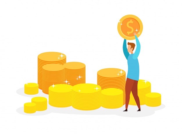 Millionaire, Lottery Winner Vector Illustration