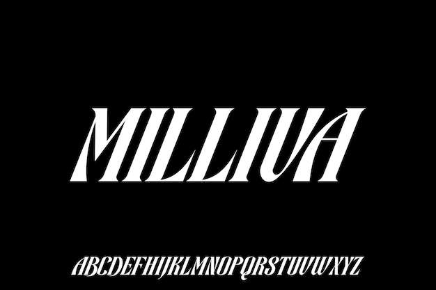 milliva luxury modern font alphabetical vector set