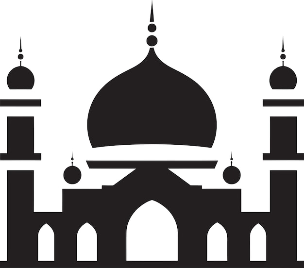 Minaret Majesty Mosque Icon Vector Mosque of Tranquility Emblematic Design