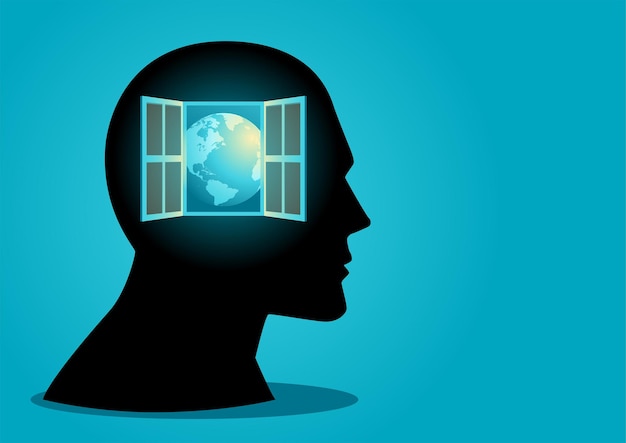 Mind concept open window symbolizes knowledge