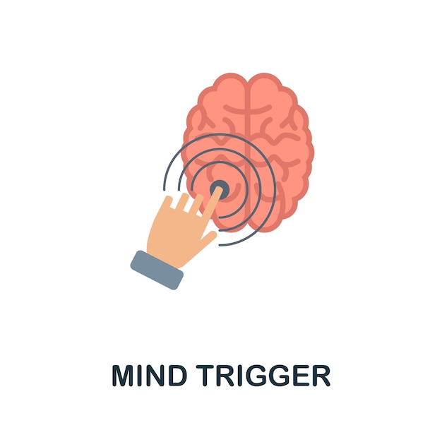 Vector mind trigger flat icon colored sign from personality collection creative mind trigger icon illustration for web design infographics and more