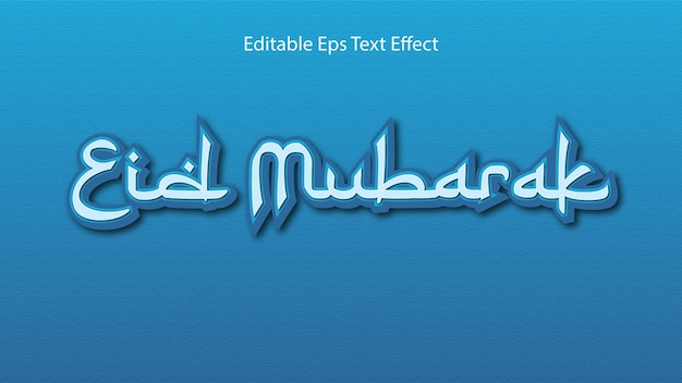 Mindblowing Eid Mubarak text effect in blue