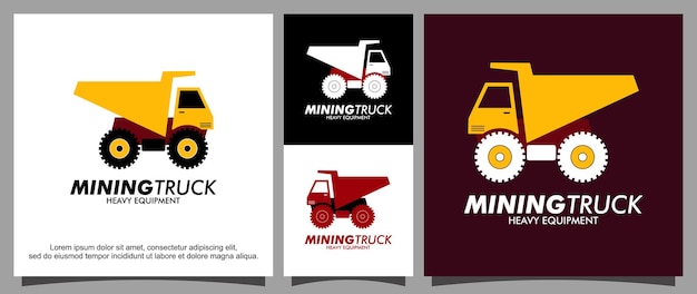 Mine dump truck logo template