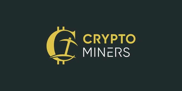 Mine logo design for crypto with modern concept idea