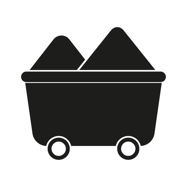 Mine trolley icon Coal mining cart icon Vector illustration EPS 10