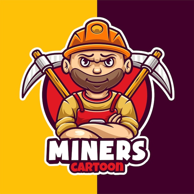 Miner Crypto Mascot Logo Template