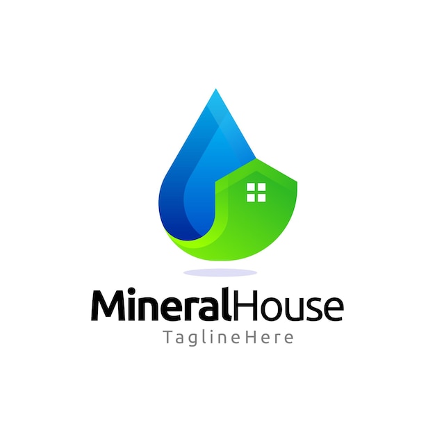 Mineral water house gradient logo design