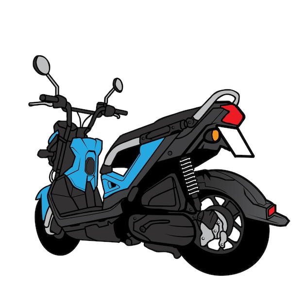 Mini Bike Back View Cartoon