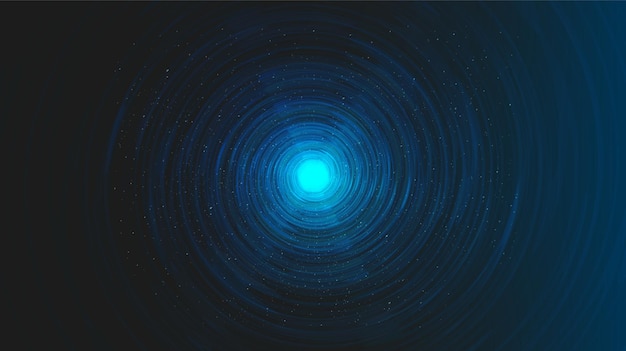 Mini Blue Light Spiral Black Hole on Galaxy Background.planet and physics concept design,vector illustration.