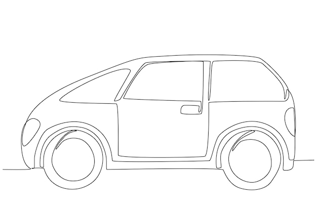 A mini car for personal transportation one line art