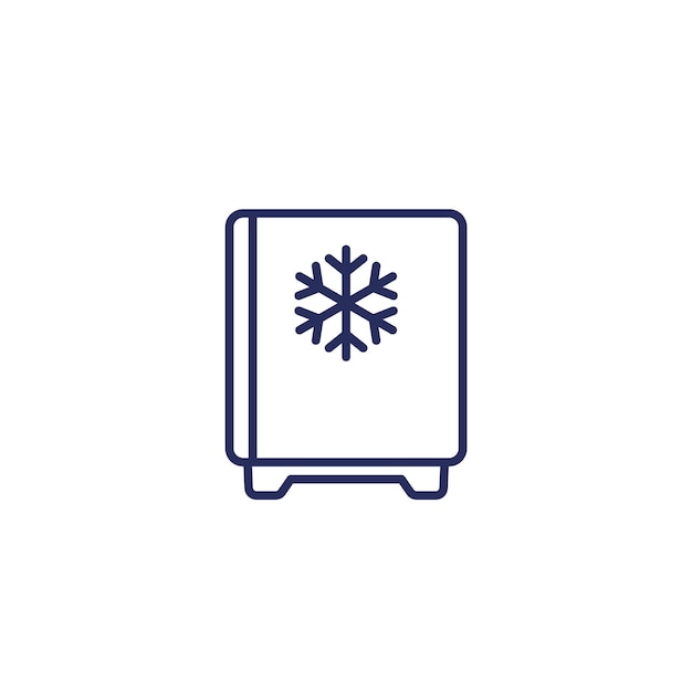 Mini fridge icon small freezer line vector