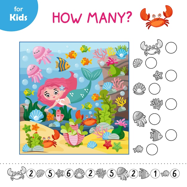 Mini game for children Find count all the objects that are hidden in picture