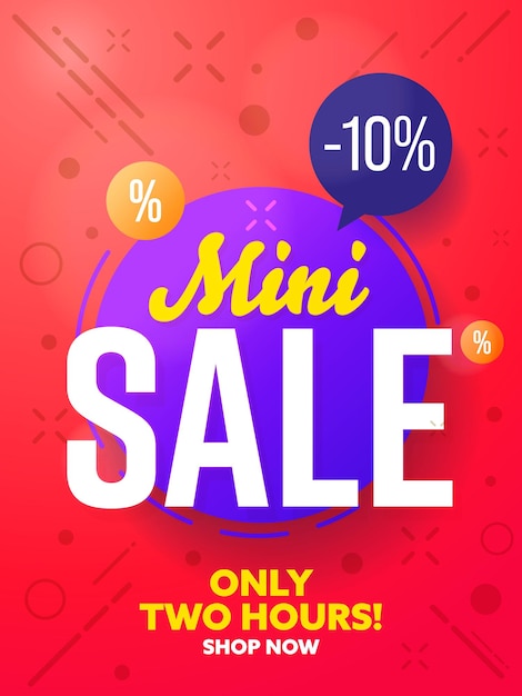 Mini sale banner 10 percent price reduction