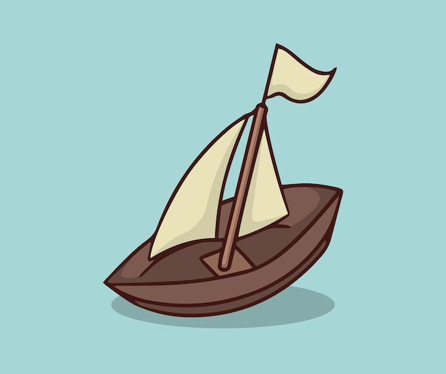 mini two sail ship illustration