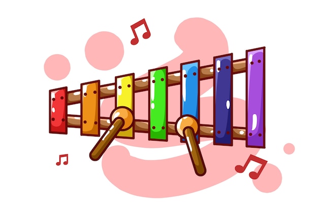 Mini xylophone with musical notes