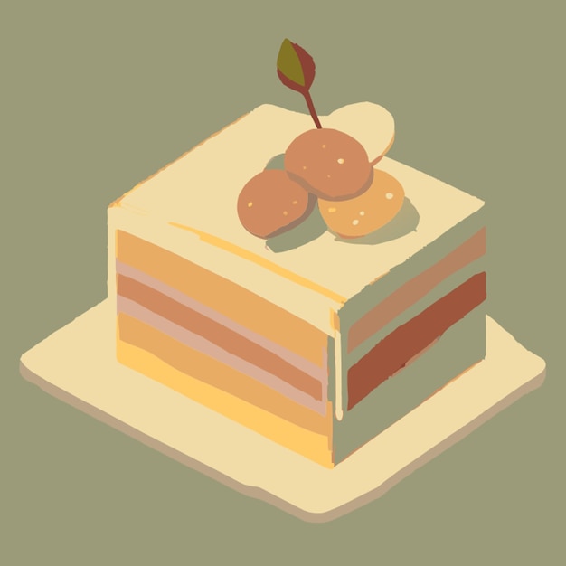 Vector miniature cake vector illustration flat 2