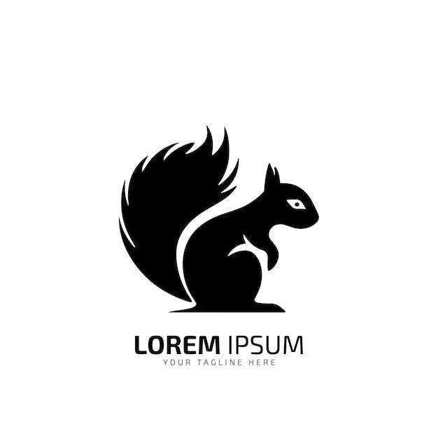 minimal and abstract logo of squirrel icon vector silhouette isolated design art