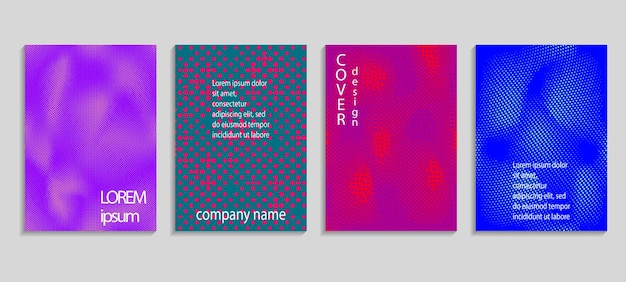 Minimal abstract vector halftone cover design template Future geometric gradient background Vector templates for placards banners flyers presentations and reports