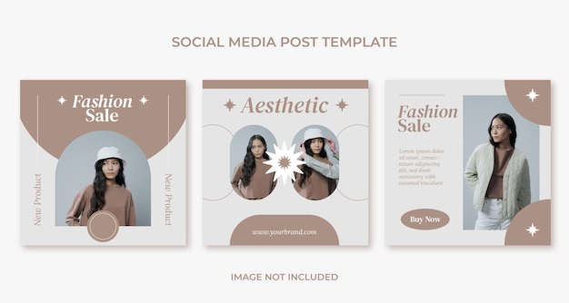 Minimal aesthetic fashion social media instagram post template