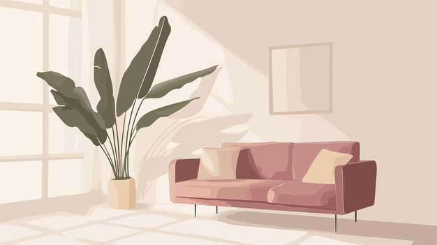 Vector minimal aesthetic interior home decor flat vector design