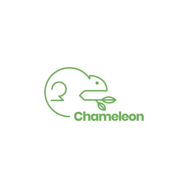 Minimal animal chameleon logo design