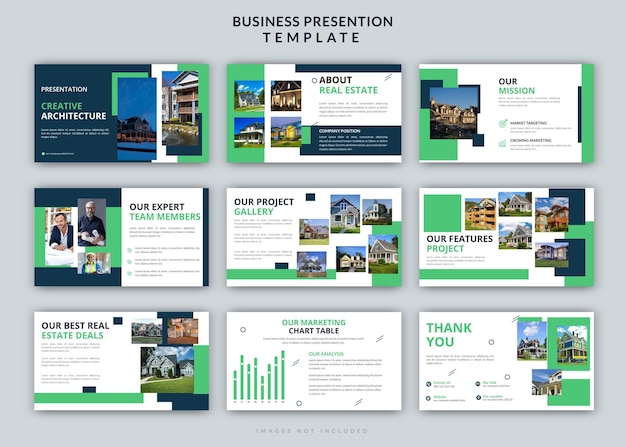 Minimal architecture project overview powerpoint presentation slides design set template