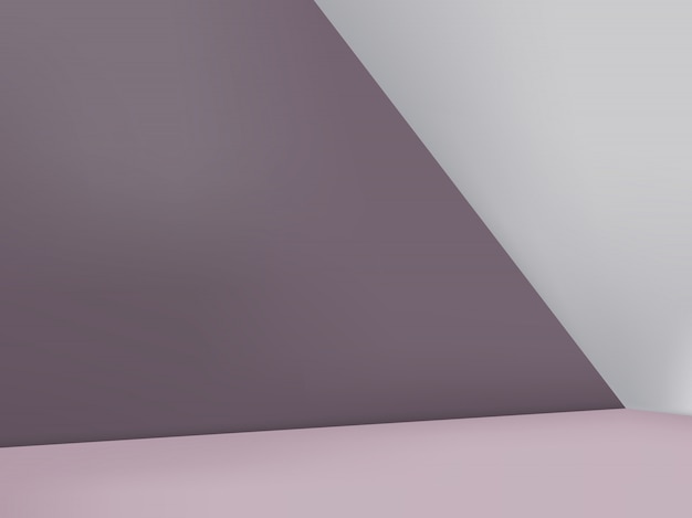 Vector   minimal background, geometric corner in pastel purple & light gray