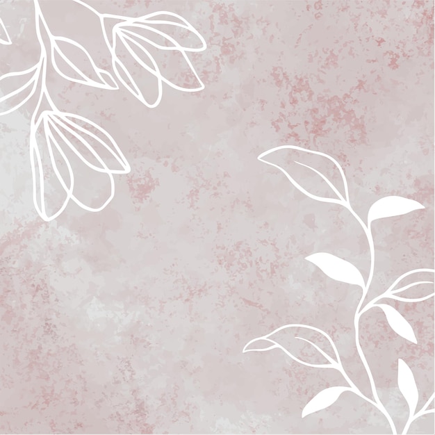 Minimal background with floral line art