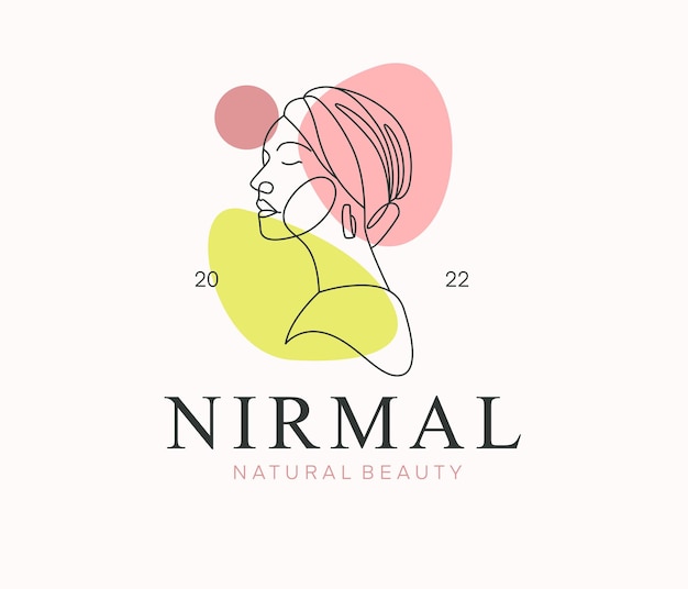 Minimal beauty fashion logo with line art style